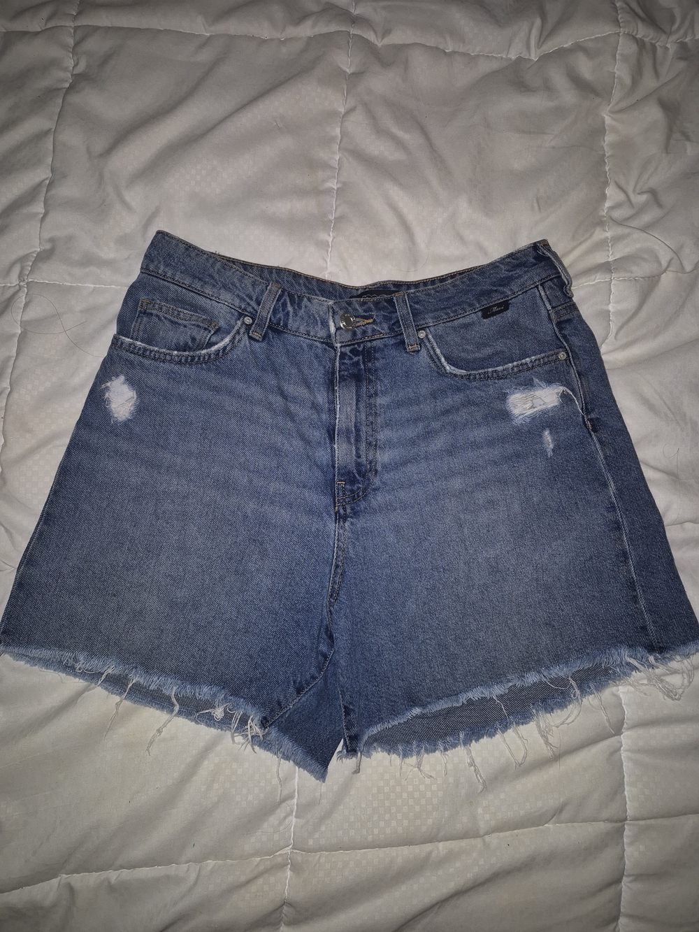 Mavi High-Rise Blue Denim Women's Shorts
